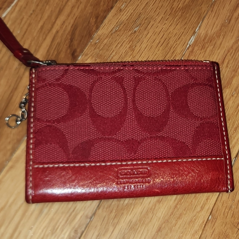 VINTAGE Coach Signature Red Mini Skinny COIN PURSE - Picture 7 of 10